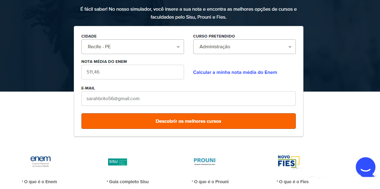 Rede Enem - As Notas e Corte do Enem > Veja os pontos que você precisa para  'passar' no Sisu, Prouni e Fies no Simulador de Notas de Corte. Medicina,  Direito, Psicologia